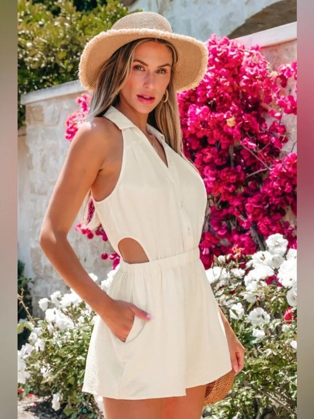 CUPSHE - Ivory Halterneck Romper M - Picture 10 of 10